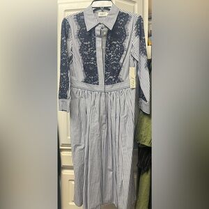 Eliza J shirt dress, Blue and shit colors dress.